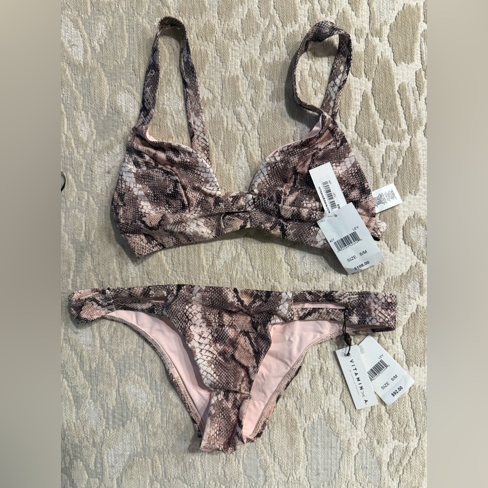 NWT! Vitamin A Snake Print Bikini